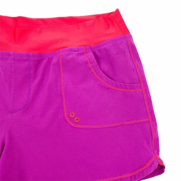 Prana Yoga Athletic Shorts Purple Red L - Picture 2 of 8